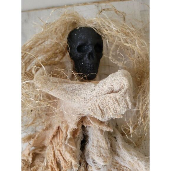 Glitter skeleton hanging Grim Reaper Halloween scary pop decor - Picture 2 of 14